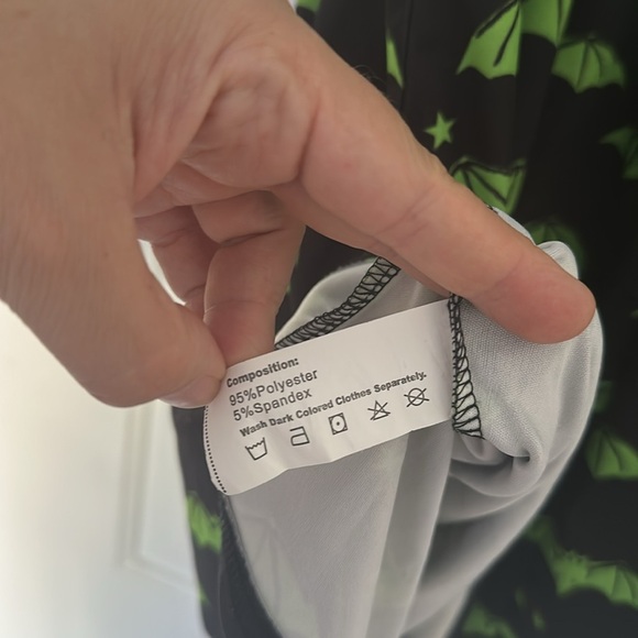 Rosegal Bat Halloween Pin Up Goth Dress Black/Green Plus Sz 5X - Picture 9 of 9